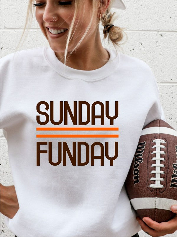 Brown and Orange Sunday Funday Crewneck Sweatshirt Ocean and 7th