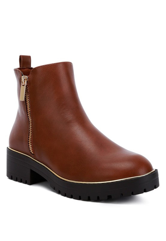 Thorin Metallic Frame Block Heel Boots Rag Company