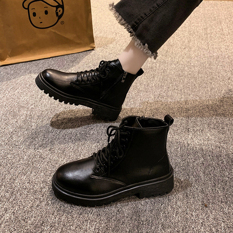 Round-Toe Lace-Up Martin boots Trendsi