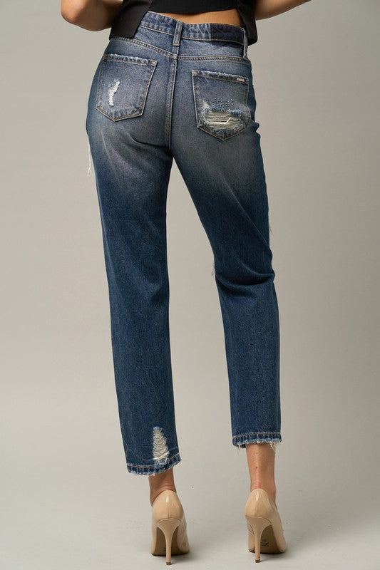 High Waist Straight Jeans Denim Lab USA