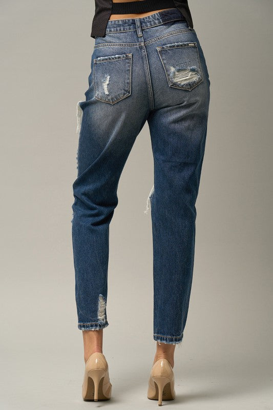 High Waist Straight Jeans Denim Lab USA
