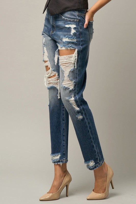 High Waist Straight Jeans Denim Lab USA