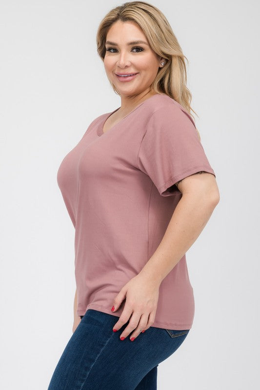 Plus Size Basic Short Sleeve T-shirt Capella