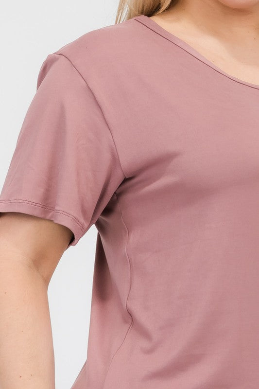 Plus Size Basic Short Sleeve T-shirt Capella