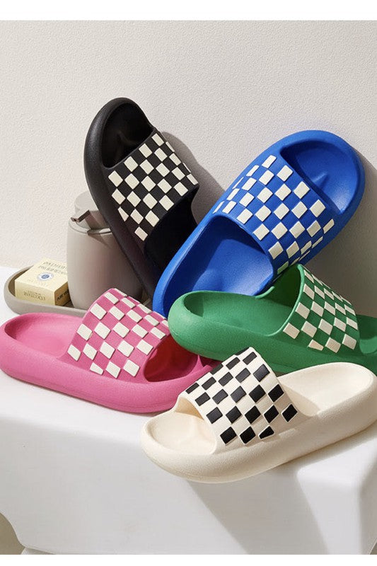 Checkered slides Miss Sparkling