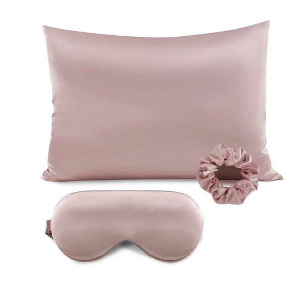 Satin Pillowcase Sleep Mask Scrunchie Gift Set Dani & Em