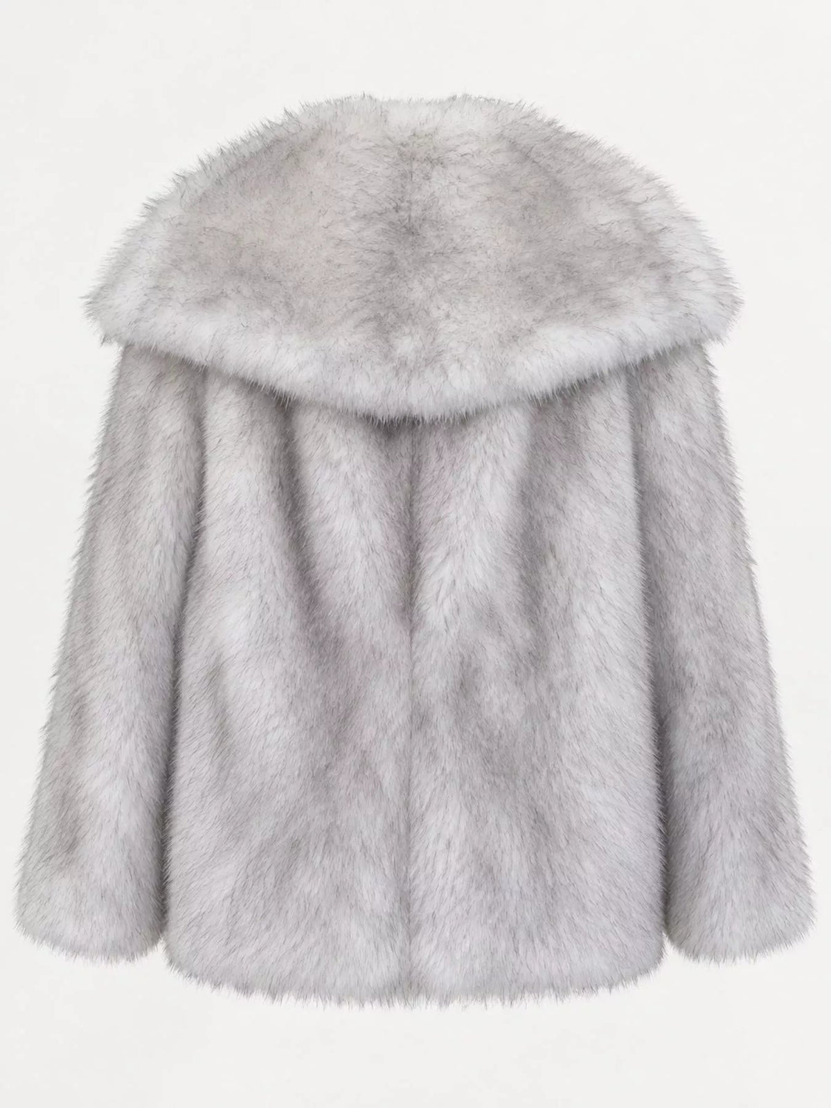 Fox Fur Collar Winter Outerwear Trendsi