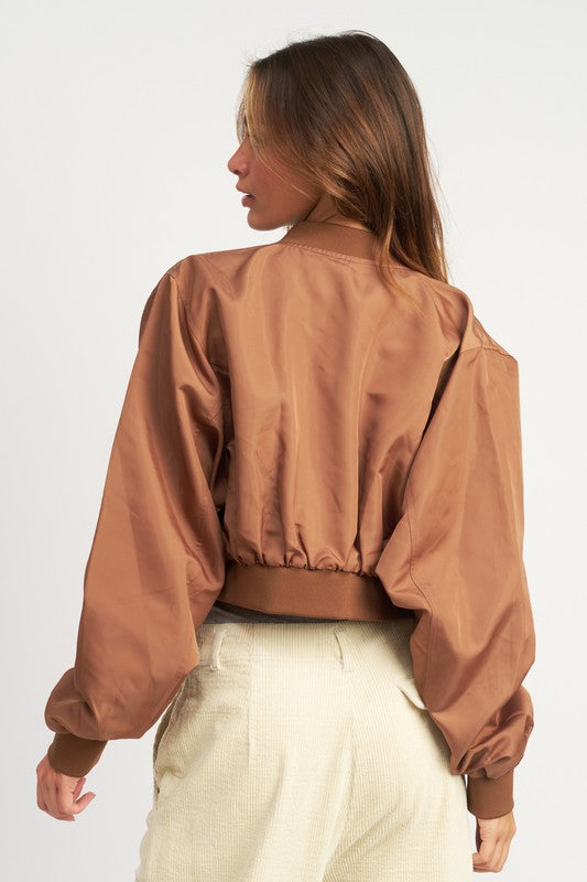 CROPPED BOMBER