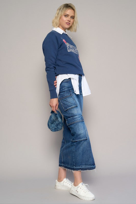 CARGO POCKET LONG SKIRT Denim Lab USA