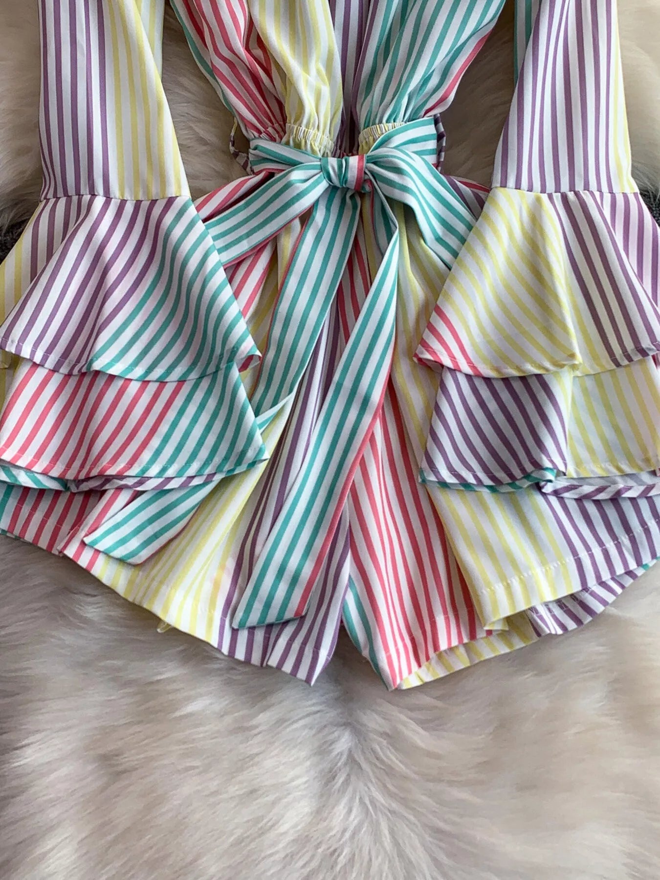 Off-Shoulder Flounce Sleeve Romper Trendsi
