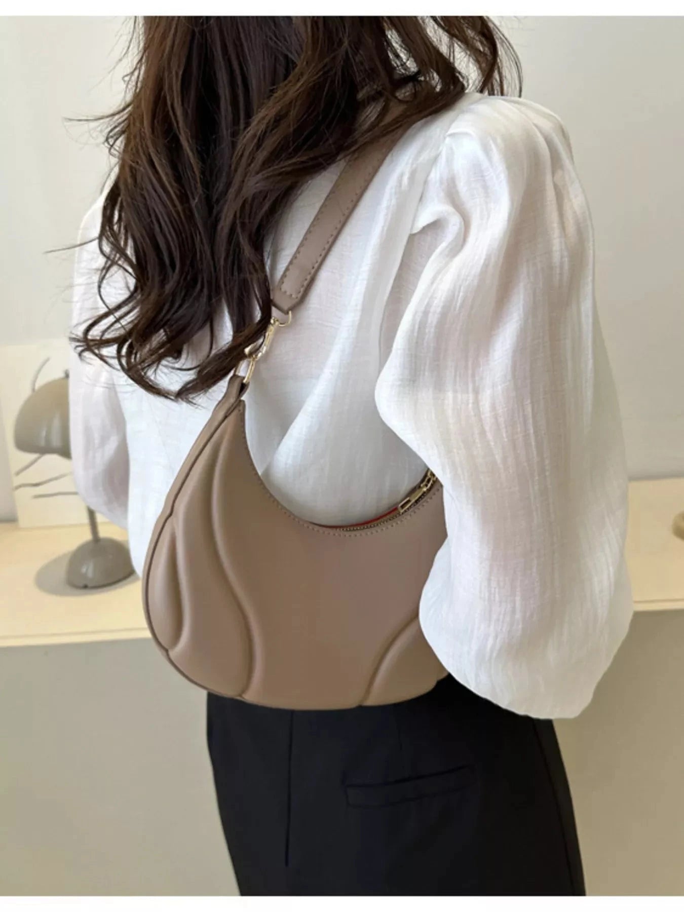 Solid Color Shoulder Bag Trendsi