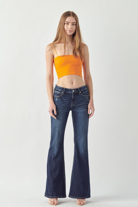 AT1054FLD Mid Rise Stretch Super Flare Jeans Artemis Vintage