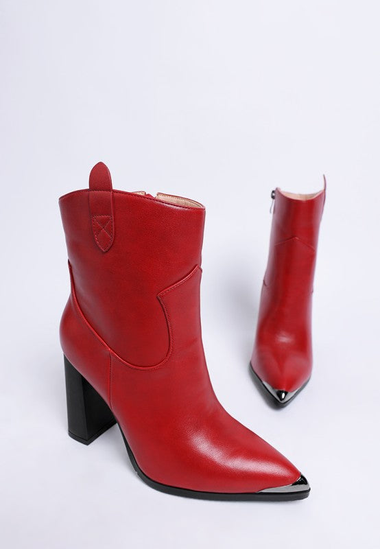 Hatter Pointed Toe Faux Leather Boots Rag Company