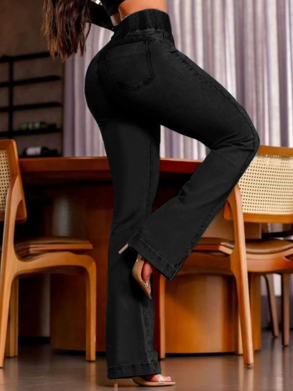 High Rise Bootcut Jeans Trendsi