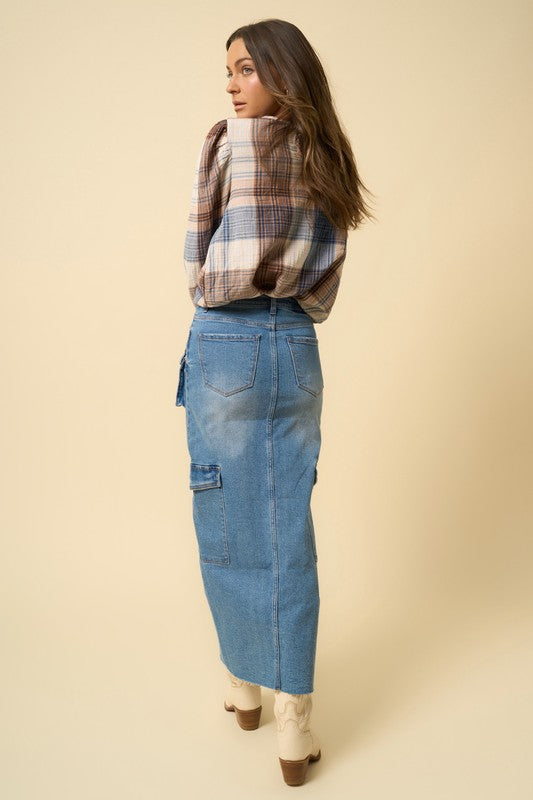SUPER MAXI CARGO SKIRT Denim Lab USA