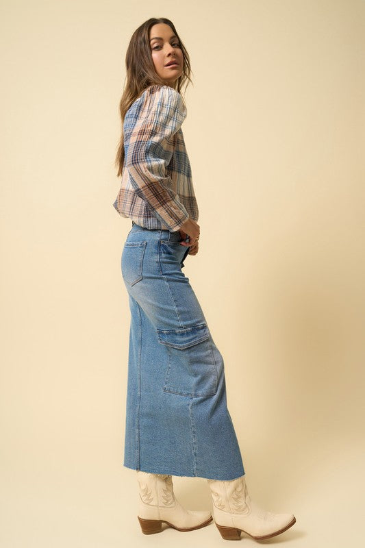 SUPER MAXI CARGO SKIRT Denim Lab USA