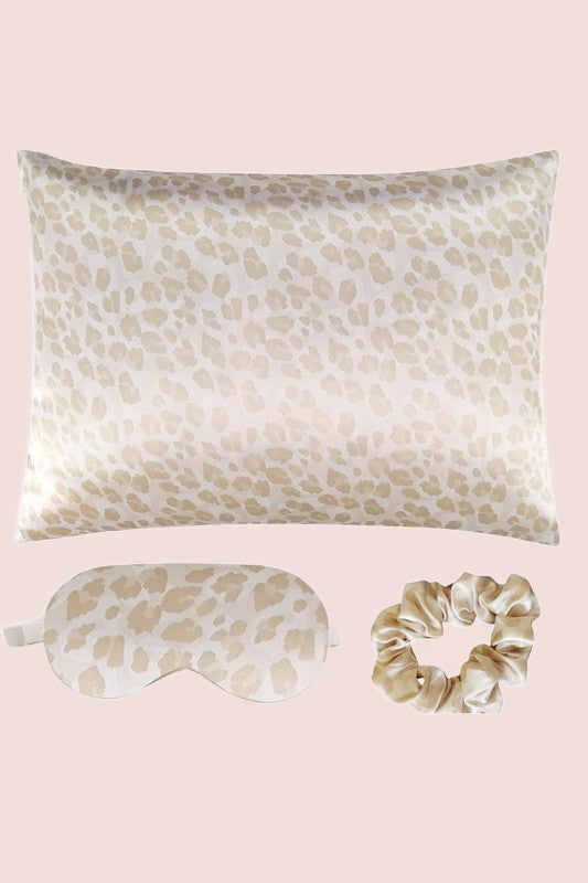 Satin Pillowcase Sleep Mask Scrunchie Gift Set Dani & Em