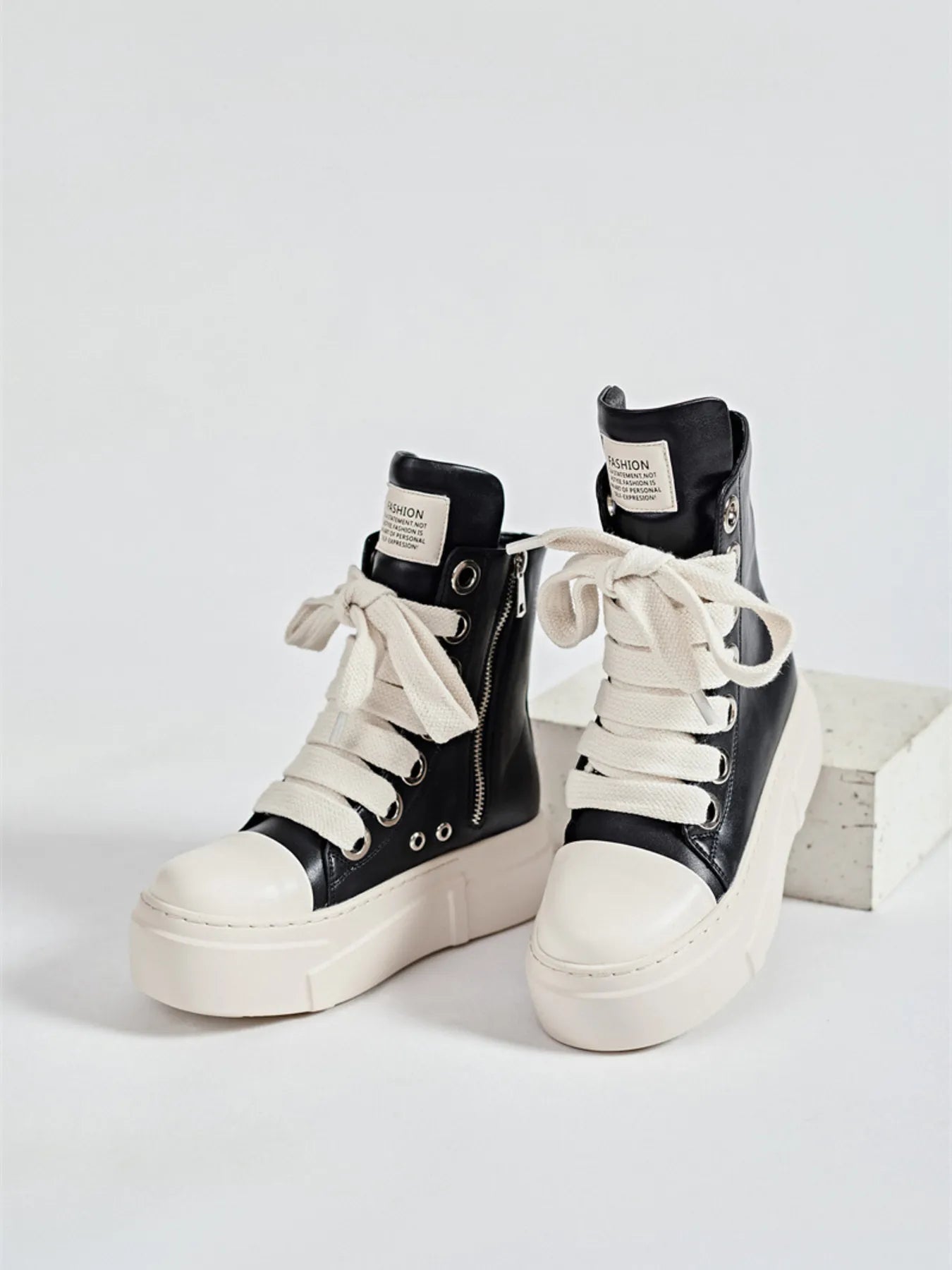 Platform Lace Up Contrast Sneakers
