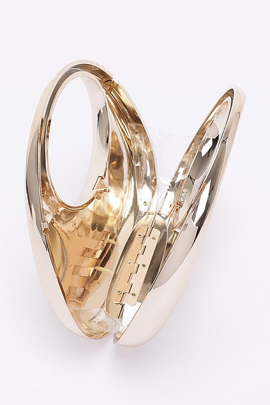 Polished Molded Top Handle Clutch LA Jewelry Plaza
