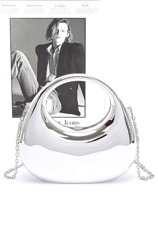 Polished Molded Top Handle Clutch LA Jewelry Plaza