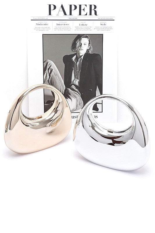 Polished Molded Top Handle Clutch LA Jewelry Plaza