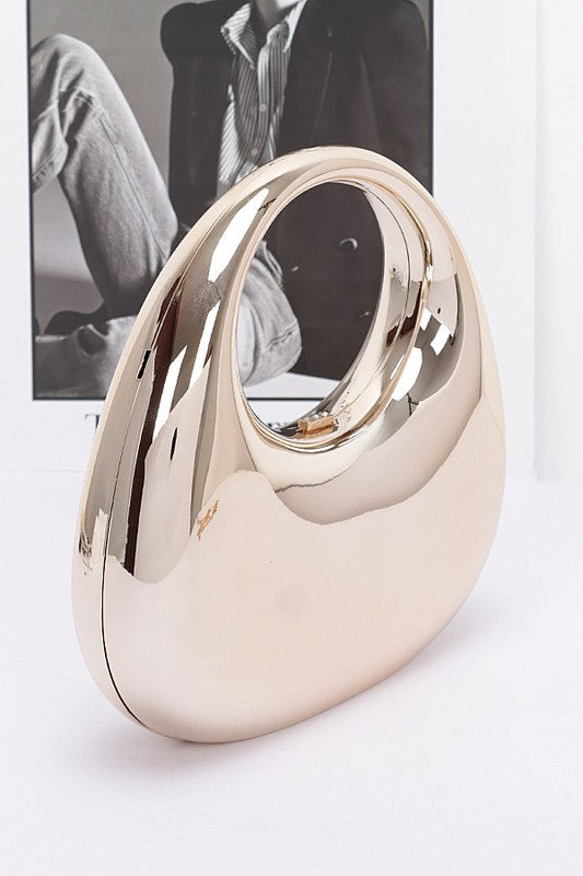 Polished Molded Top Handle Clutch LA Jewelry Plaza