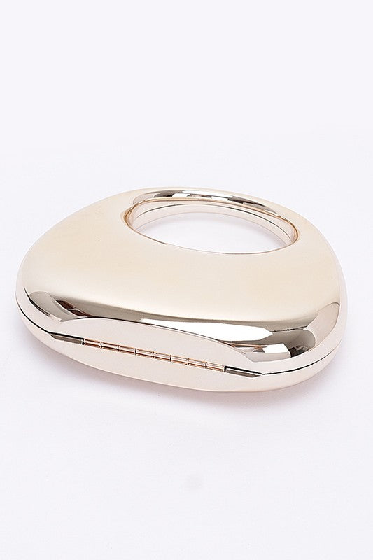 Polished Molded Top Handle Clutch LA Jewelry Plaza