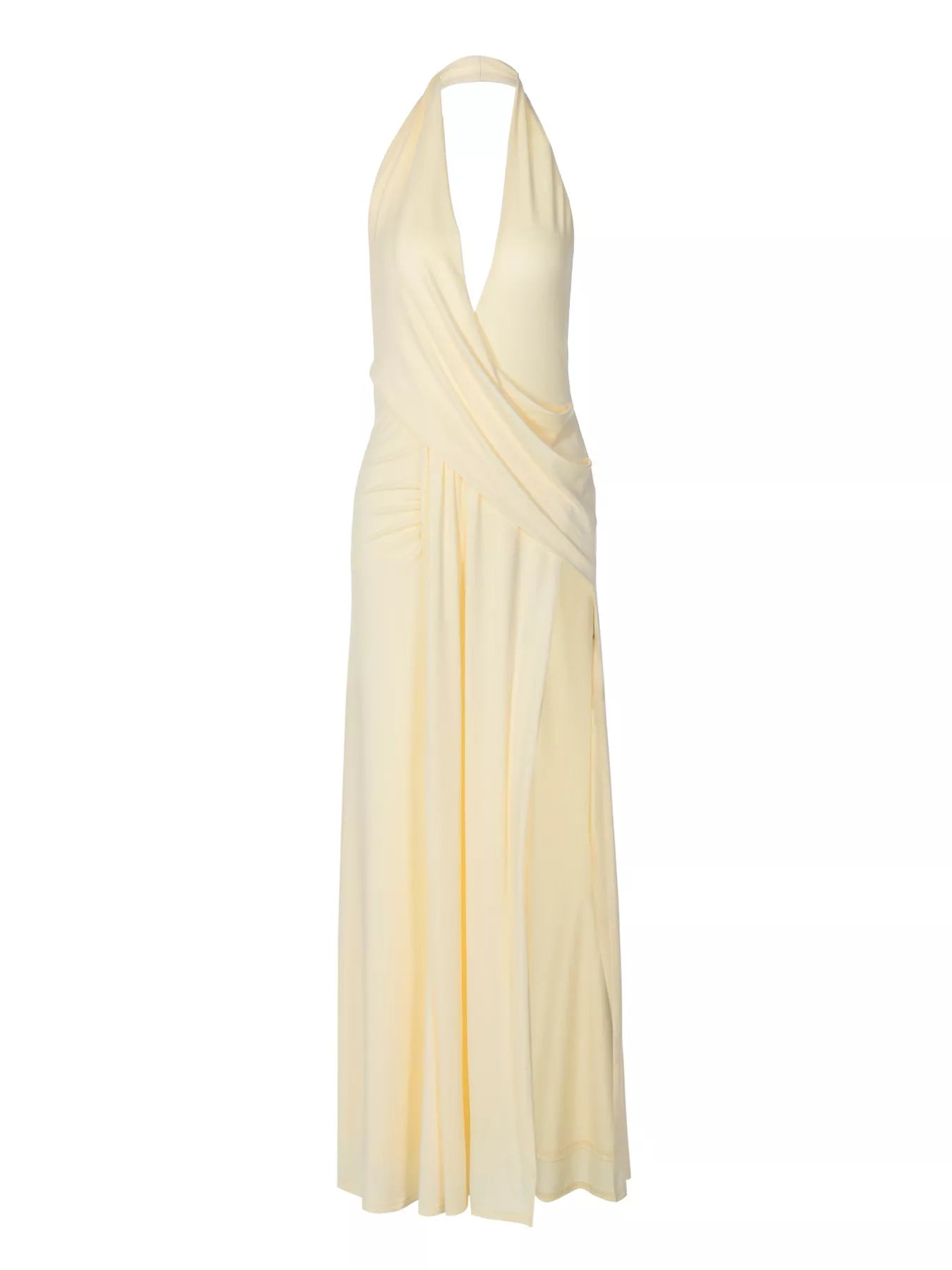 Split Backless Halter Neck Maxi Dress Trendsi