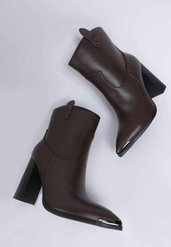 Hatter Pointed Toe Faux Leather Boots Rag Company
