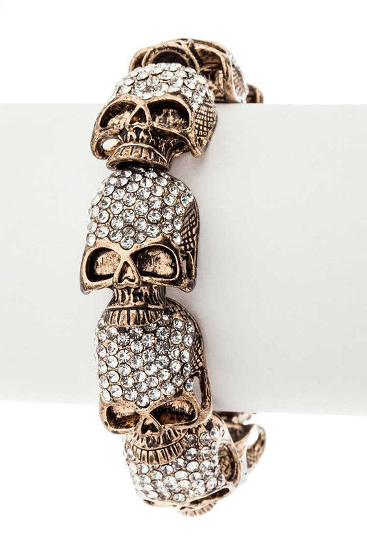 Crystal Skull Stretch Bracelet LA Jewelry Plaza