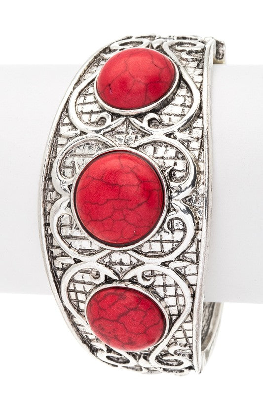 Stone Embossed Western Boho Bracelet LA Jewelry Plaza