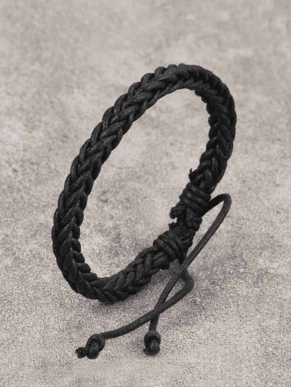 Men Solid Braided Bracelet Fashion