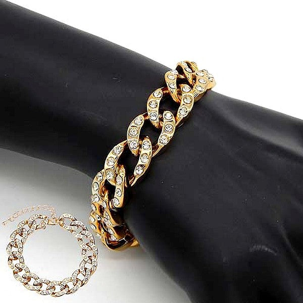 PAVE LINK CHAIN Rhinestone BRACELET Diacly