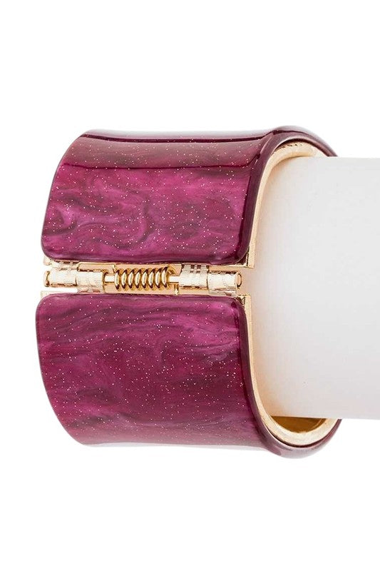 Glitter Effect Iconic Hinged Bangle LA Jewelry Plaza