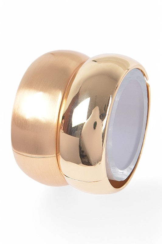 Textured 2 PC Hinged Bangle Set LA Jewelry Plaza