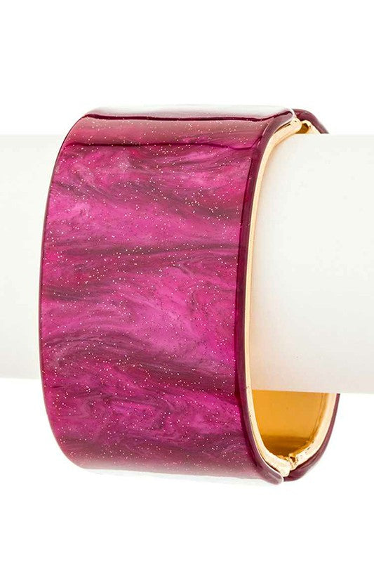 Glitter Effect Iconic Hinged Bangle LA Jewelry Plaza