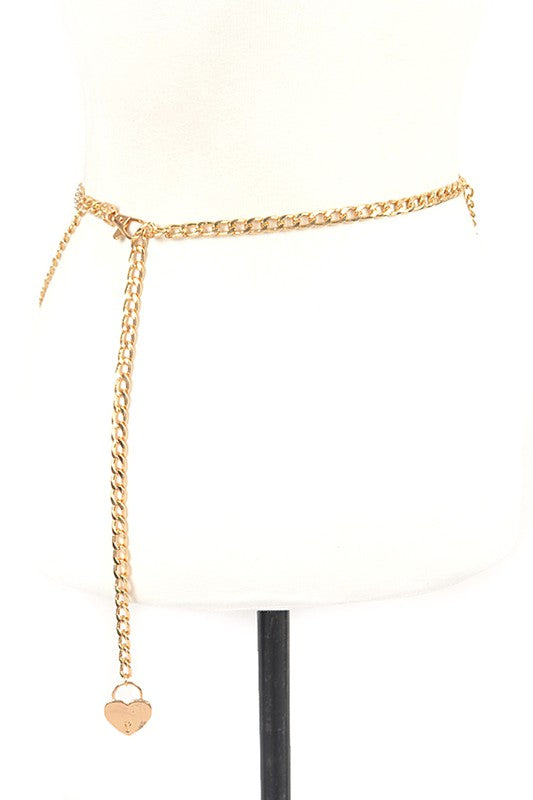 Iconic Rhinestone Layered Chain Belt Artini Accessories