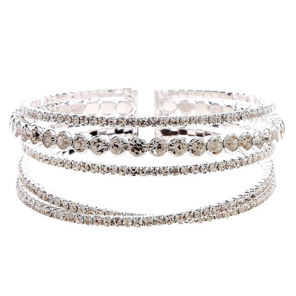 4 LInes CZ Crystal Circle LIne Bracelet Diacly