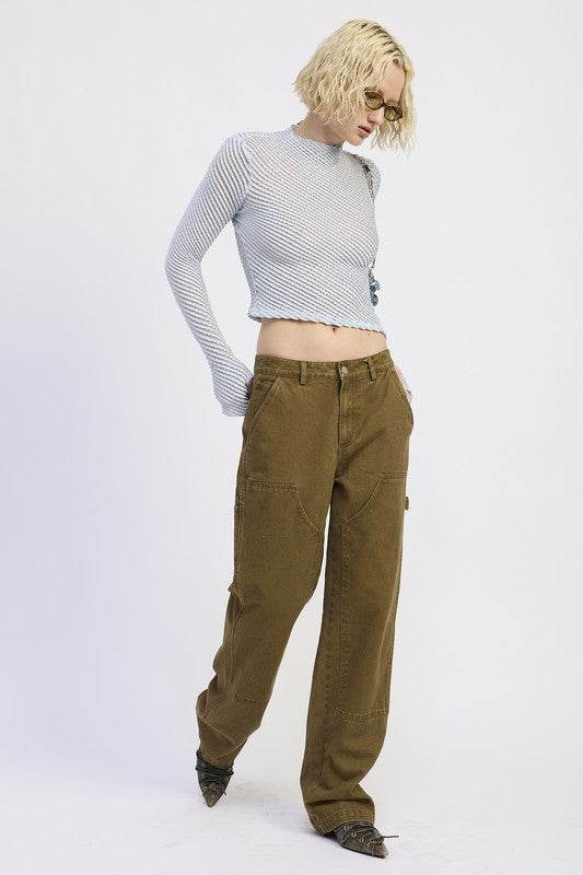 LONG SLEEVE BOAT NECK TOP