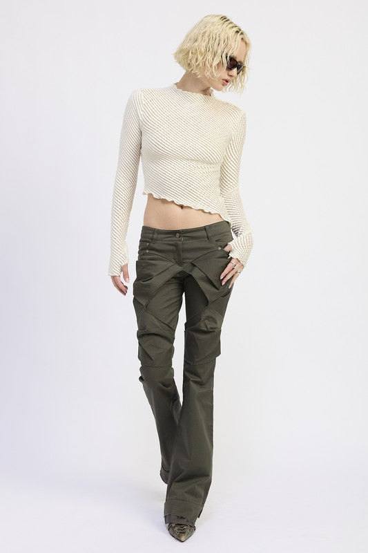 LONG SLEEVE BOAT NECK TOP