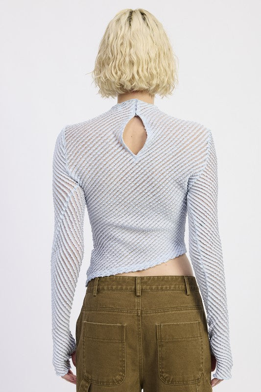 LONG SLEEVE BOAT NECK TOP