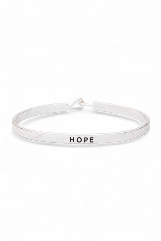 HOPE Engraved Hook Bangle LA Jewelry Plaza