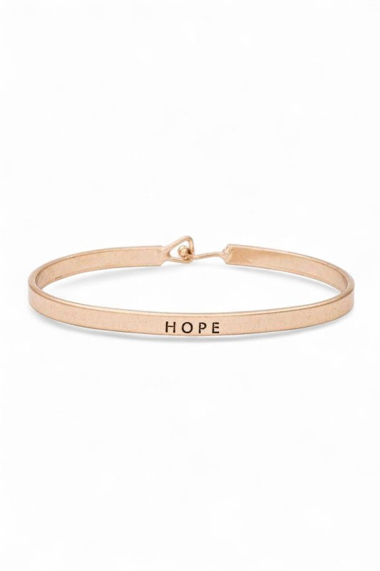HOPE Engraved Hook Bangle LA Jewelry Plaza