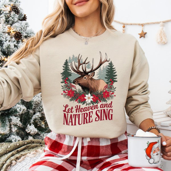 Christmas, Christian, Elk, Floral, Festive Holiday ATTA TOOD