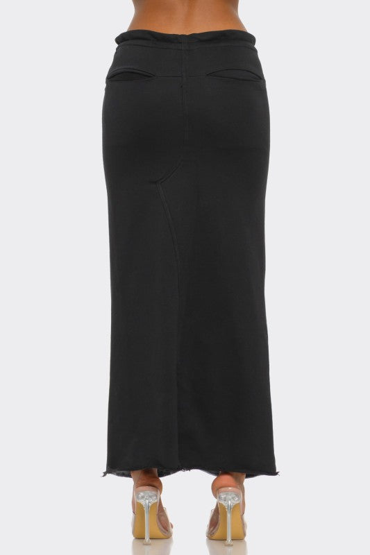 Fade Game Hybrid Denim Maxi Skirt Athina