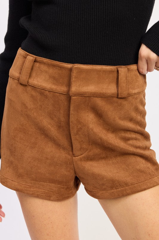 SUEDE LOWRISE SHORTS