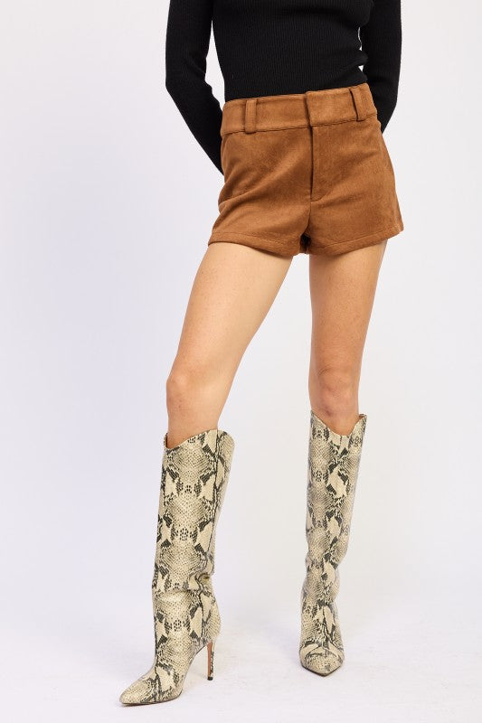 SUEDE LOWRISE SHORTS