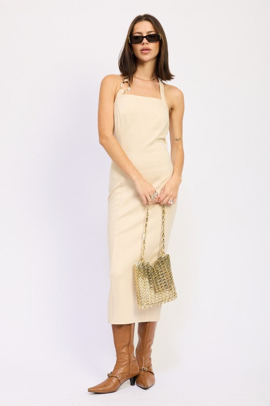 HARDWARD HALTER MIDI DRESS