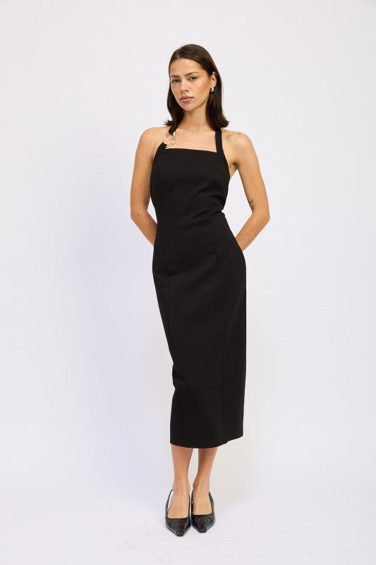 HARDWARD HALTER MIDI DRESS