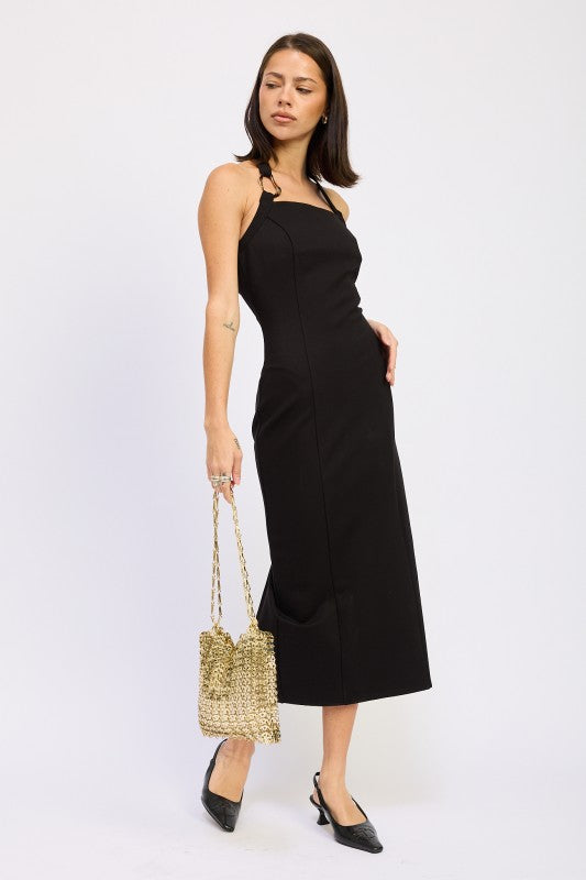 HARDWARD HALTER MIDI DRESS
